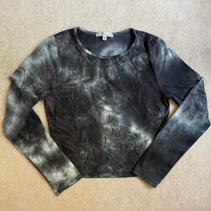 Dark Gray Splatter Long Sleeve Top